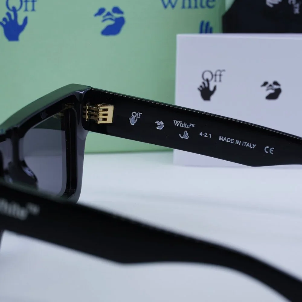 Final Price! Off-White OERI017 NASSAU 1007 Black Sunglasses - Picture 12 of 14